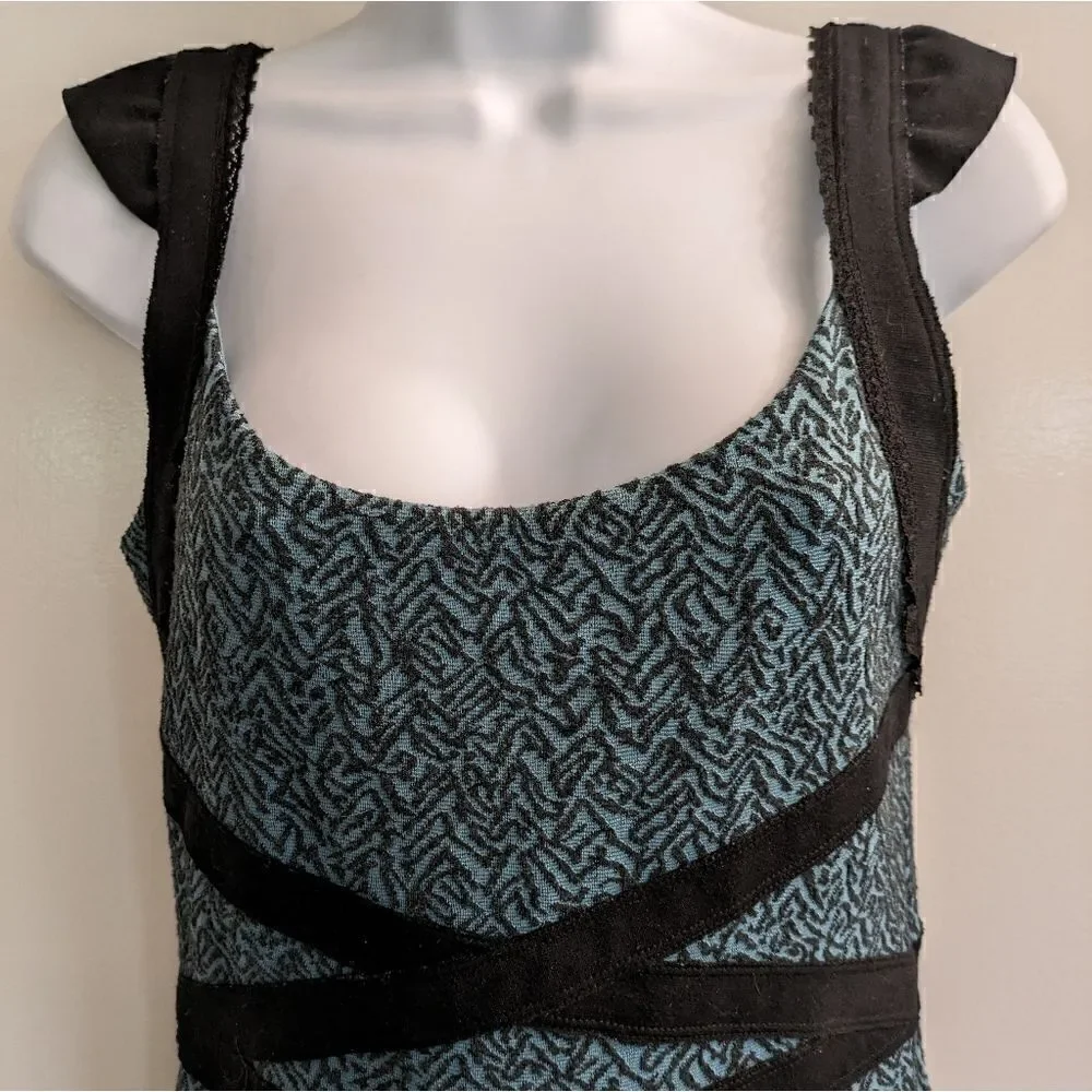 Free People Cross My Heart Mini Dress Pacific Blue Small